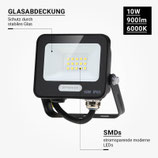 10W LED SMD Fluter Schwarz Kaltweiß