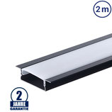 LED Profil 41x10mm Schwarz Einbau 2m SET