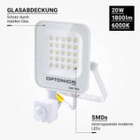 20W LED SMD Fluter weißes Gehäuse mit Bewegungsmelder