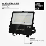 150W LED SMD Fluter CCT Farbwechsel Schwarz IP66