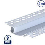 LED Wandeinbauprofil 98x19mm Eloxiert Trockenbau 2m SET