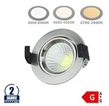 8W LED COB Einbauleuchte Rund Schwenkbar Inox diverse Farben