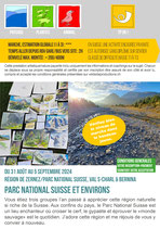 31 août au 5 sept Parc National Suisse et environs (max 6 pers.)