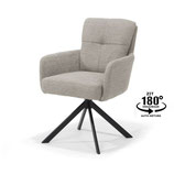 Armstoel Fred draaivoet stof retro bliss
