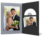 CD/DVD & Foto presentatiemap zwart met zilver met lijn