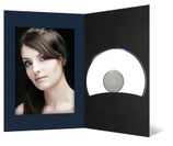 CD/DVD & Foto presentatiemap Zwart met blauw geribbeld passepartout