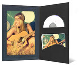 CD/DVD & Foto presentatiemap zwart met satijn antraciet met lijn