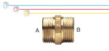 Nipplo M/M in ottone con doppia filettatura maschio ISO 228 G B (con battuta piana).