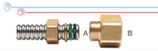 A03-0001-01872 Raccordo ridotto per collegamento tra tubi CSST e terminali filettati maschio.