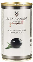 5 Stück, Schwarze Oliven, entkernt,  350 g- Dose, La Explanada