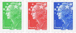 Marianne de Beaujard, Marianne de l'Europe, les 3 timbres en TVP de ADH219 à ADH221 - 2008 Neuf**