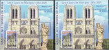 Paire de carrés Marigny 2025 (Dentelé et non dentelé) Notre-Dame - 2025 Neuf**