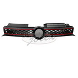 Kühlergitter Kühlergrill schwarz mit roten Streifen für VW Golf VI 6 GTI