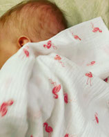 AUSVERKAUFT - Musselin Kuscheltuch "Flamingo"