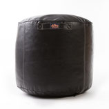 POUF BLACK LEATHER