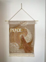 Wandteppich klein "Peace" beige