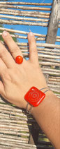 Bague "les raffinées" - coquelicot de feu