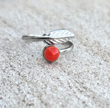 Bague "les raffinées" - feuille corail