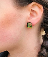 Boucles d'oreilles en verre dichroïque tige Argent