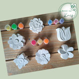 Bloemen stoepkrijt met verf