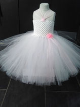 Tutu long blanc avec dentelle