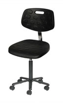 TS700 TABURETE TAPIZADO CON BASE DE PVC. ASIENTO CUADRADO (Color NEGRO)