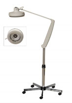 L681 LÁMPARA CON DOBLE ILUMINACIÓN LED. FLUORESCENTE CIRCULAR Y PIE CON RUEDAS