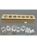 Sólidos platónicos cuarzo estuche (7 unidades)