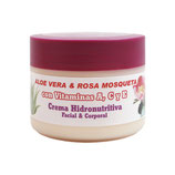 Crema Hidronutritiva Facial y CorporalAloe + Rosa Mosqueta + Vitaminas 250 ml.