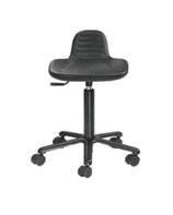 TS200+ARO TABURETE TAPIZADO CON BASE DE PVC. ASIENTO REDONDO + ARO APOYAPIES (Color NEGRO)