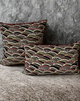 No,1-C【kyoto Cushion Cover】 / 【桜に波 & 伏見クリムゾンレッド】 Sakura-nami (Cherry Blossoms & Waves) and Fushimi Crimson Red