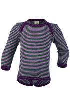 Baby-Body langarm, Feinripp hellgrau melange - orchidee Gr 74/80