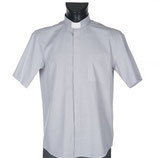 ロザリオ在庫品　イタリア　聖職者のシャツ　半袖　ライトグレー　コットン１００％　GRAZIANI