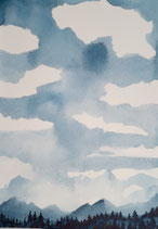 Aquarell Südschwarzwald - Bergkette