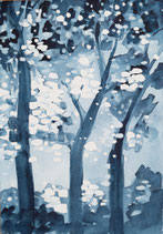 Aquarell Südschwarzwald - im Wald