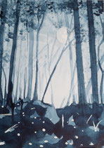 Aquarell Südschwarzwald - Im Wald