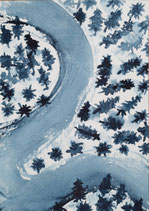 Aquarell Südschwarzwald - Bachlauf