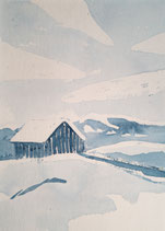 Aquarell Südschwarzwald - Hütte
