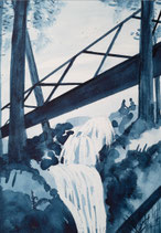 Aquarell Südschwarzwald - Wasserfall