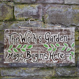 Schild Witches Garden