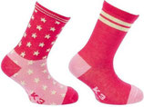 K3 sokken Stars Rood/Roze setje van twee