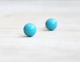 wooden stud earrings "turquoise"