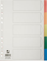 Q-CONNECT® Register Vollformat aus PP, farbig, mit Indexblatt