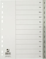 Q-CONNECT® Register Vollformat aus PP, mit Indexblatt Jan-Dez