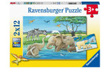 Ravensburger Puzzle 2x12 Teile Tierkinder aus aller Welt