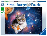 Ravensburger 1500 Teile Puzzle Katzen fliegen im Weltall