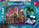 Ravensburger Puzzle 3x49 Teile Dragons 3 Drachenzähmen