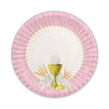 Piatti Prima Comunione Rosa - 18 cm