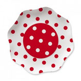Piatti grandi a pois Rosso 23cm -10 pezzi