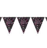 Bandierine Happy Birthday fucsia  -  4m